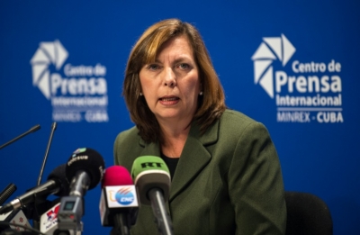 A diretora dos Estados Unidos da chancelaria cubana, Josefina Vidal, em Havana, no dia 18 de fevereiro de 2015