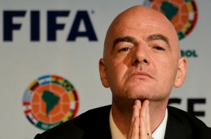 O presidente da Fifa, Gianni Infantino, em Bogot&aacute;, no dia 31 de mar&ccedil;o de 2016