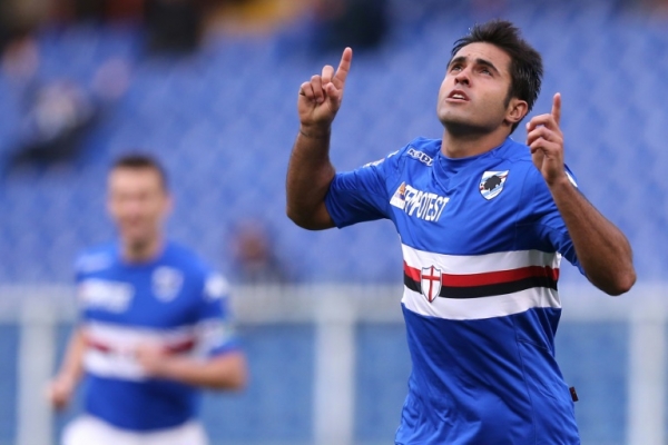 O jogador Eder, em G&ecirc;nova, no dia 11 de janeiro de 2015