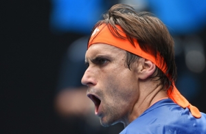 (Arquivo) David Ferrer durante partida contra Andy Murray, em Melbourne, no dia 27 de janeiro de 2016