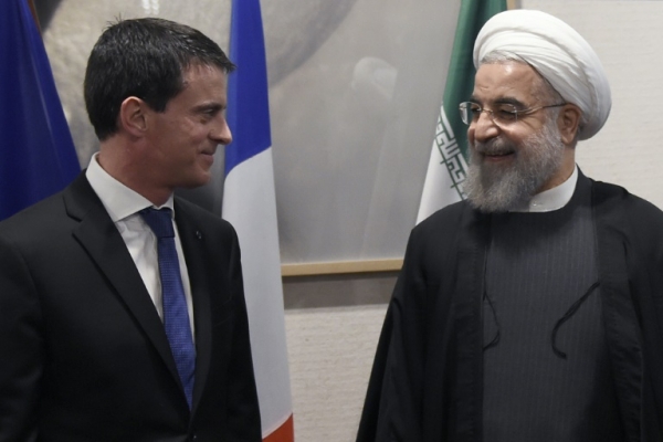 Valls e Rohani participaram de uma reuni&atilde;o com empres&aacute;rios franceses e iranianos em Paris