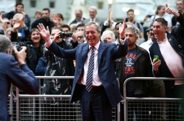 O l&iacute;der do partido antieuropeu UK Independence Party (UKIP), Nigel Farage, em Londres, no dia 11 de maio de 2016