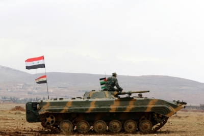 (22 fev) Volunt&aacute;rios participam de um treinamento militar conduzido pelo Ex&eacute;rcito s&iacute;rio a 50km de Damasco