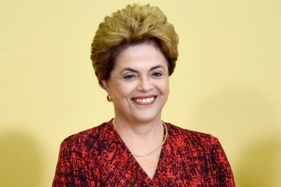 A presidente Dilma Rousseff &eacute; vista no Pal&aacute;cio do Planalto, em Bras&iacute;lia, no dia 9 de maio de 2016