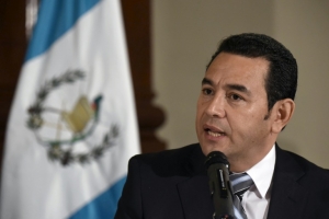 (Arqiovo) O novo presidente da Guatemala, Jimmy Morales, durante uma coletiva de imprensa na Cidade da Guatemala em 26 de outubro de 2015