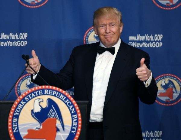 O pr&eacute;-candidato republicano Donald Trump, em Nova York, no dia 14 de abril de 2016