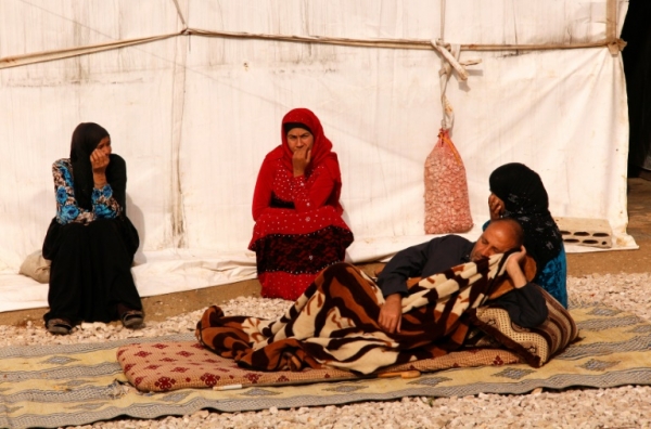 Refugiados s&iacute;rios em campo de refugiados de Saadnayel, no L&iacute;bano, em 22 de janeiro de 2016