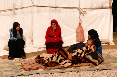 Refugiados s&iacute;rios em campo de refugiados de Saadnayel, no L&iacute;bano, em 22 de janeiro de 2016