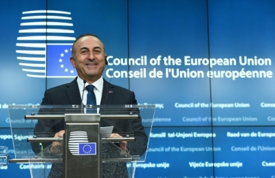 O ministro turco das Rela&ccedil;&otilde;es Exteriores, Mevlut Cavusoglu, em Bruxelas, no dia 14 de dezembro de 2015