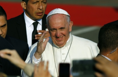 O Papa Francisco chega a Morelia