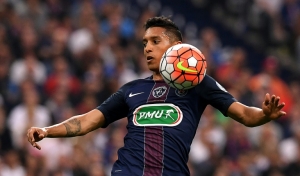 O zagueiro Marquinhos, do Paris Saint-Germain, em Saint-Denis, no dia 21 de maio de 2016