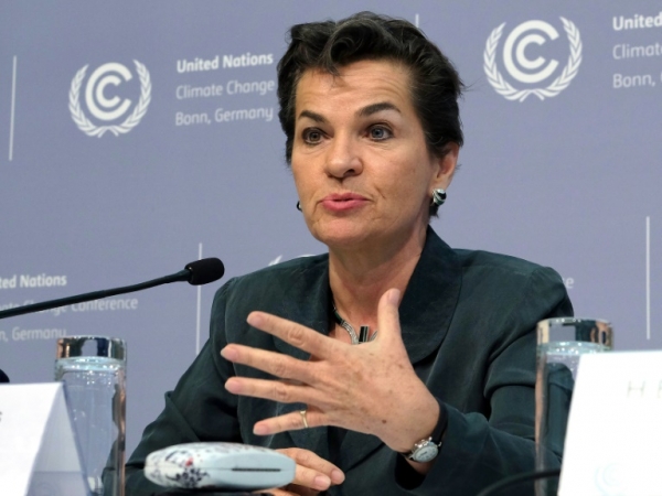 A respons&aacute;vel da ONU pelo Clima, Christiana Figueres, discursa na confer&ecirc;ncia