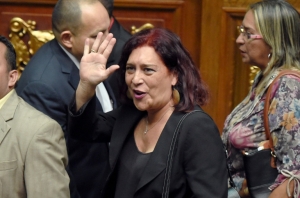 A primeira deputada transexual na hist&oacute;ria da Venezuela, Tamara Adrian, no Parlamento venezuelano, em Caracas, no dia 14 de janeiro de 2016