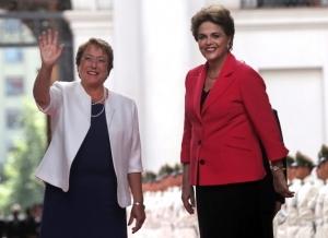 Presidente chilena Michelle Bachelet recebe Dilma Rousseff
