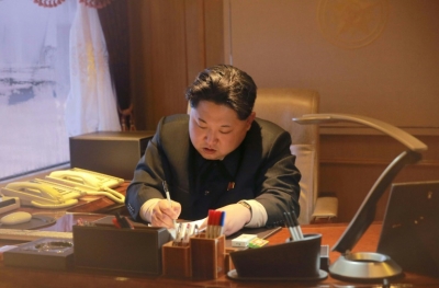 O l&iacute;der norte-coreano Kim-Jong Un, no dia 6 de fevereiro de 2016