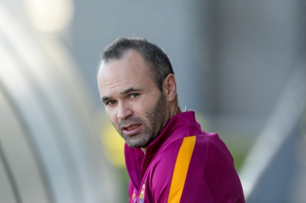 Andr&eacute;s Iniesta, do Barcelona, em Sant Joan Desp&iacute;, no dia 16 de janeiro de 2016