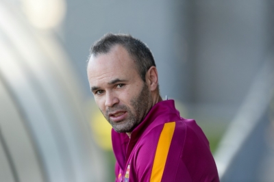 Andr&eacute;s Iniesta, do Barcelona, em Sant Joan Desp&iacute;, no dia 16 de janeiro de 2016