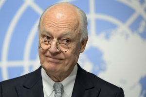 O delegado da ONU para a S&iacute;ria, Staffan de Mistura, em Genebra, no dia 25 de janeiro de 2016