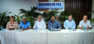 Delegados das Farc nas negocia&ccedil;&otilde;es de paz, em Havana, no dia 8 de fevereiro de 2016