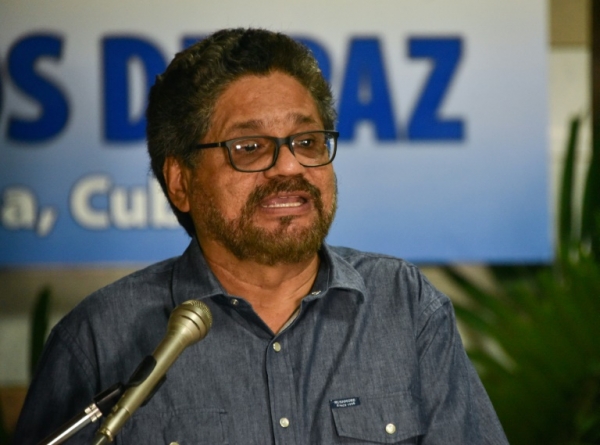 L&iacute;der da delega&ccedil;&atilde;o das Farc, Ivan M&aacute;rquez, em Havana, no dia 3 de dezembro de 2015