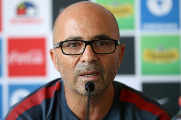 O t&eacute;cnico chileno Jorge Sampaoli, participa de coletiva de imprensa, em Santiago, no dia 13 de janeiro de 2016